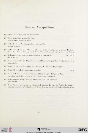Diverse Antiquitäten (Nr. 326-336)