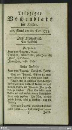 125. Stück den 20. Dec. 1773