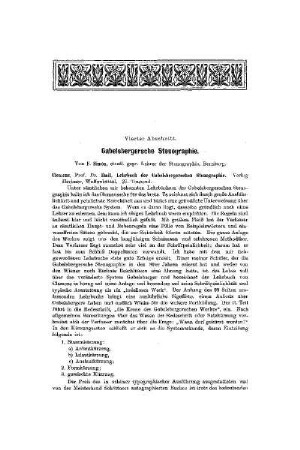 Gabelsbergersche Stenographie
