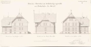 Beamtenwohnhaus der Zollabfertigungsstelle im Hafen, Kassel: Ansichten 1:100