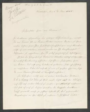 Brief an Hans von Bülow : 06.05.1888