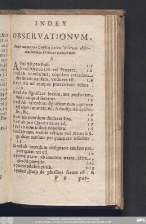 Index Observationum.
