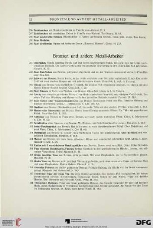 Bronzen und andere Metall-Arbeiten (Nr. 301-359)