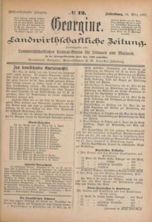 Fünfundfünfzigster Jahrgang. No. 12. Insterburg, 24. März 1887.