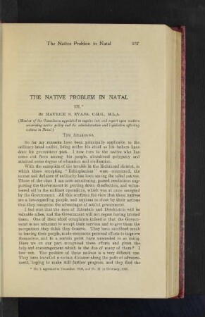 The Native Problem in Natal
