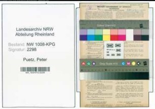 Entnazifizierung Peter Puetz , geb. 12.01.1918 (Hilfsarbeiter)