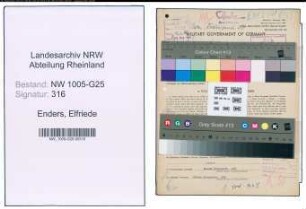 Entnazifizierung Elfriede Enders , geb. 30.12.1901 (Bueroleiterin)
