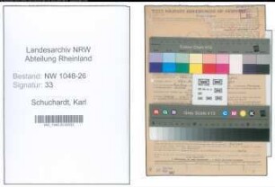 Entnazifizierung Karl Schuchardt , geb. 02.10.1888 (Angestellter)