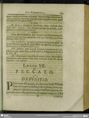 Locus VII. De Peccato