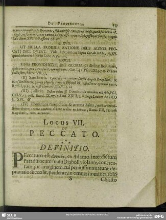 Locus VII. De Peccato