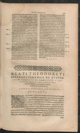 Beati Theodoreti Episcopi Cyrensis De Evangelicae Veritatis Ex Graecorum Atque Gentium Philosophia Cognitione ... Libri Duodecim ...