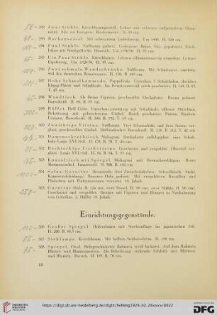 Einrichtungsgegenstände (Nr. 306-323)