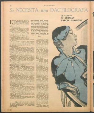 Se necesita una dactilógrafa : Un cuento de Germán García Hamilton