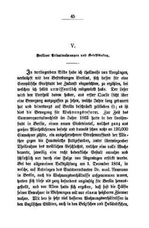 V. Berliner Privatwohnungen und Gesellschaften