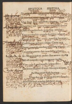 Ad Moecenate[m] Ep[isto]la septima.