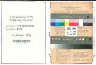Entnazifizierung Willy Schloesser , geb. 02.07.1885 (Stadtamtmann)