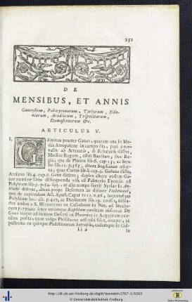 De Mensibus, Et Annis ... . Articulus V.