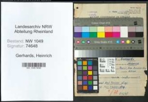 Entnazifizierung Heinrich Gerhards , geb. 21.10.1904 (Postbeamter)