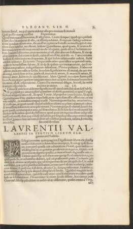 Laurentii Vallensis In Tertium Librum Elegantiarum ...