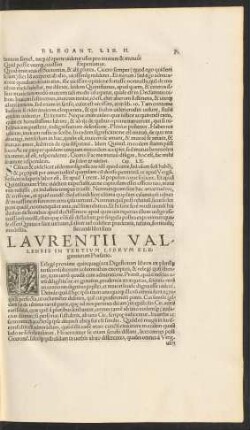 Laurentii Vallensis In Tertium Librum Elegantiarum ...