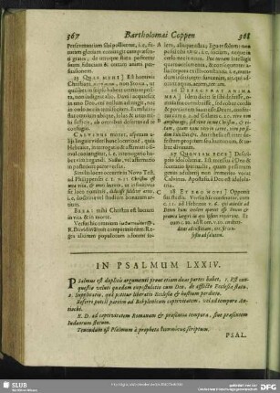 In Psalmum LXXIV.[i.e. LXXIII.] Psalmus LXXIV. [i.e. LXXIII.]