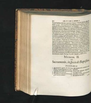 Membr. II. De Sacramentis, in specie de Baptismo.