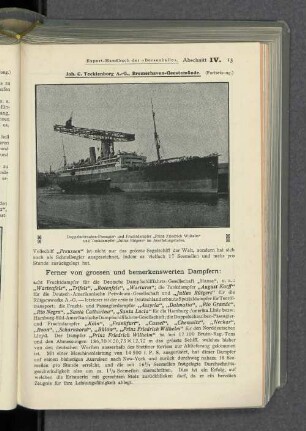 Doppelschrauben-Passagier- und Frachtdampfer "Prinz Friedrich Wilhelm" und Tankdampfer "Julius Rütgers" im Ausrüstungshafen.