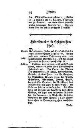 Helvetien oder die Eydgenossenschaft