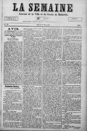 La semaine. 1858-1916