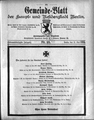 1916,21: Nr. 21, 21. Mai 1916