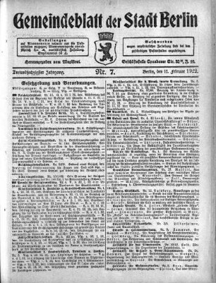 1922,7: Nr. 7, 12. Februar 1922