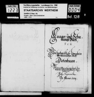 Lager- und Schatzungsbuch von Dietenhan
