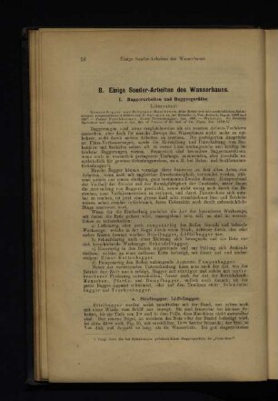 B. Einige Sonder-Arbeiten des Wasserbaues.