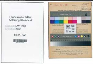 Entnazifizierung Karl Hahn, geb. 13.10.1899 (Lehrer)