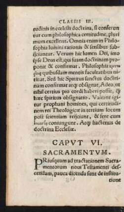Caput VI. Sacramentum.