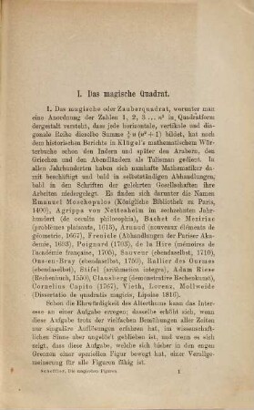 Die magischen Figuren : allgemeine Lösung und Erweiterung eines aus dem Alterthume stammenden Problems