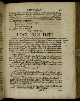 Exceptio Loci Non Tuti