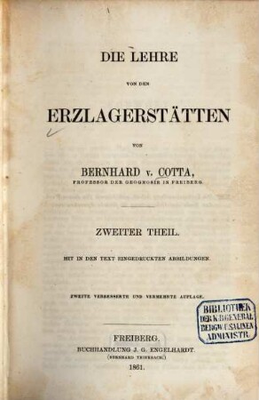 Die Lehre von den Erzlagerstätten, 2