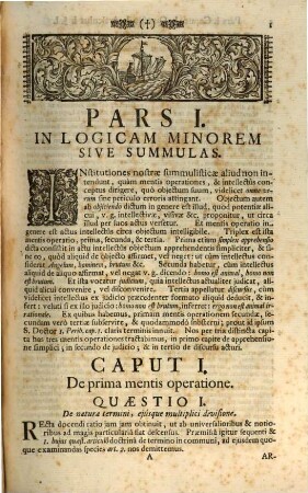 Philosophiae Peripatetico-Thomisticæ Pars ..., [1]. Pars I. IV. Et V.