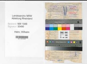 Entnazifizierung Wilhelm Helm , geb. 03.12.1888 (Zollbeamter)