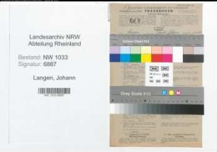 Entnazifizierung Johann Langen , geb. 30.07.1909 (Polizeibeamter)