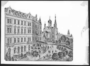 Karlsbad. Logierhaus Fürstenhof gegen Russische Kirche
