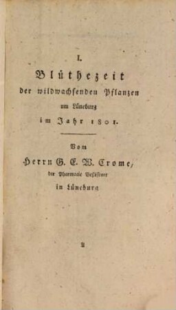 Botanisches Taschenbuch für die Anfänger dieser Wissenschaft und der Apothekerkunst. 1802, 1802