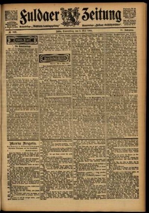 Erste Ausgabe vom Donnerstag, den 05. Mai 1904.