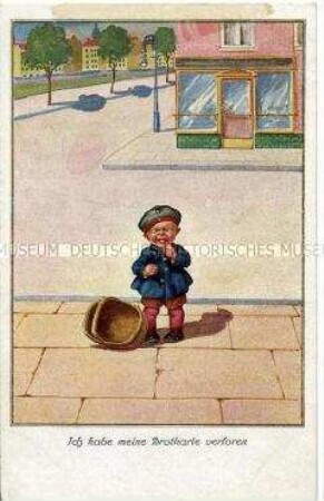 Postkarte zur Lebensmittelversorgung im Ersten Weltkrieg