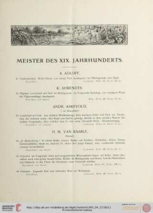Meister des XIX. Jahrhunderts (Nr. 41-204)