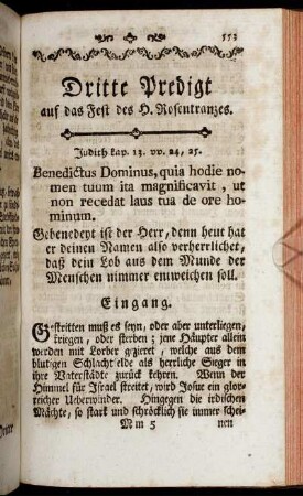 Dritte Predigt auf das Fest des H. Rosenkranzes.