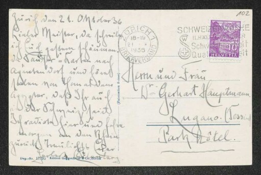 Brief von Herbert Eulenberg an Gerhart Hauptmann und Margarete Hauptmann