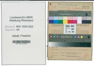Entnazifizierung Friedrich Jakatt , geb. 13.01.1889 (Abtl.Leiter)