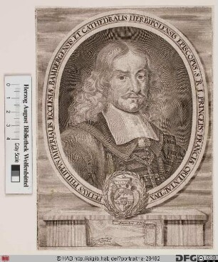 Bildnis Peter Philipp (1675 Reichsfrhr. /1678 Reichsgraf von Dernbach), 1672-83 Fürstbischof von Bamberg u. 1675-83 von Würzburg